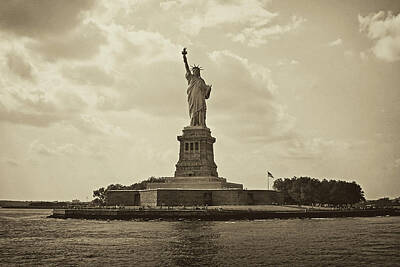 Black And White Beach Royalty Free Images - Vintage Statue Of Liberty - NYC  Royalty-Free Image by Joann Vitali