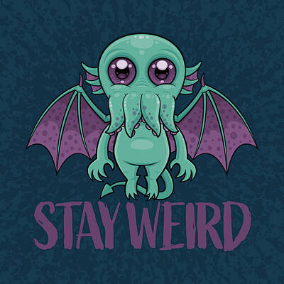 Royalty-Free and Rights-Managed Images - Stay Weird Cute Cthulhu Monster by John Schwegel