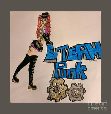Steampunk Drawings - Steam Punk Logo by Shylee Charlton