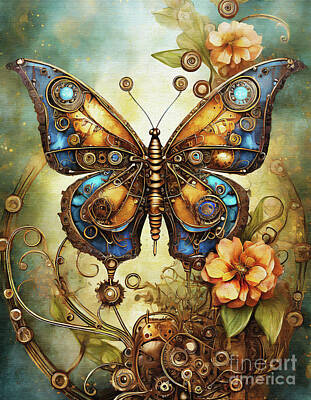 Steampunk Rights Managed Images - Steampunk Butterfly Royalty-Free Image by Dr Debra Stewart