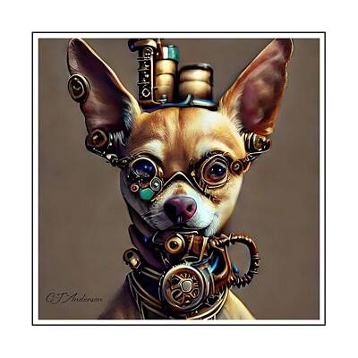 Steampunk Photos - Steampunk Couture Chihuahua by CJ Anderson