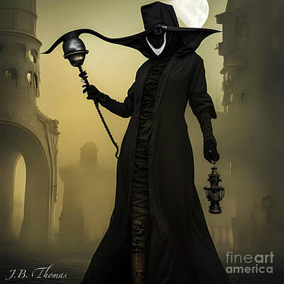 Steampunk Digital Art - Steampunk female plague doctor 2 by JB Thomas