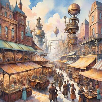 Steampunk Royalty-Free and Rights-Managed Images - Steampunk Marketplace 5 by Fantastic Designs