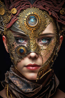 Steampunk Royalty-Free and Rights-Managed Images - Steampunk Woman Portrait 10 by Matthias Hauser
