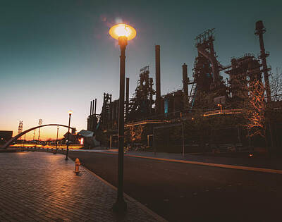 Landscapes Kadek Susanto Royalty Free Images - SteelStacks After Sunset Urban Royalty-Free Image by Jason Fink