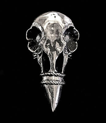 Rock And Roll Photos - Sterling Silver Raven Skull Ring by Susan Maxwell Schmidt