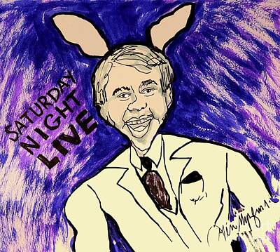 Recently Sold - Actors Mixed Media - Steve Martin Saturday Night Live Bunny Ears  by Geraldine Myszenski