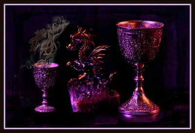 Mixed Media - Still Life Of Dragon With Chalis by Constance Lowery
