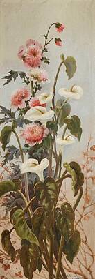 Abstract Landscape Rights Managed Images - STILL LIFE PAINTING OF FLOWERS By de la Rosa, Manuel Spanish, 1860 1924 Royalty-Free Image by Timeless Images Archive