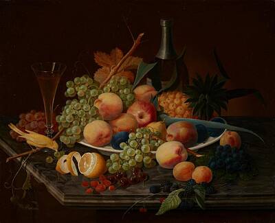 Still Life Digital Art - Still Life with Fruit, c. 1860 Severin Roesen by Celestial Images