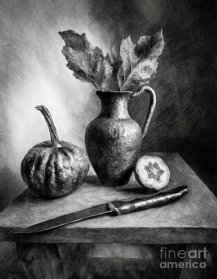 Still Life Digital Art - Still Life with Pewter Vase by Dr Debra Stewart