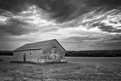 Brad Mangas Royalty-Free and Rights-Managed Images - Stone Barn by Brad Mangas