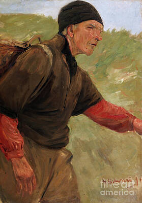 City Scenes Paintings - Striding Farmer by Max Lievermann by Sad Hill - Bizarre Los Angeles Archive
