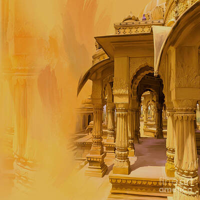 Priska Wettstein All About Flowers Rights Managed Images - Structural Temple of Bada Bagh Royalty-Free Image by Gull G