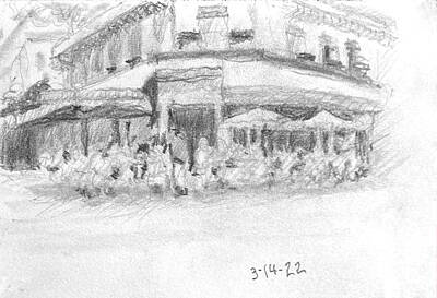 In Flight - Study for Le Deux Magots by David Zimmerman