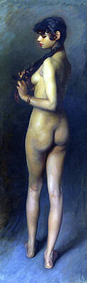 Nudes Paintings - Study of a Nude Egyptian Girl by Jon Baran