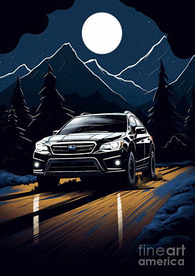 Sports Mixed Media - Subaru Outback Sport Outback Sports Adventure Spirit by Lowell Harann