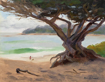 Beach Royalty-Free and Rights-Managed Images - Sunday Afternoon Carmel Beach by Karin  Leonard