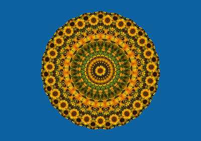 Shaken Or Stirred - Sunflower Mandala 3 by Mark Kiver