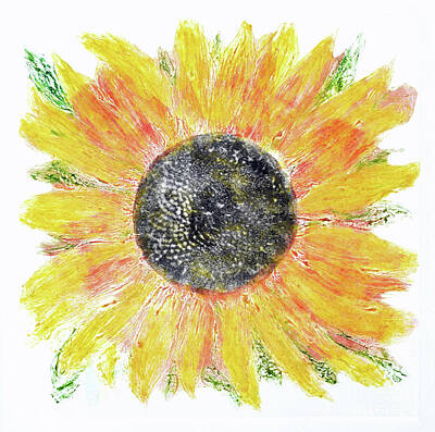 Sunflowers Mixed Media - Sunflower August Peace pillow  by J L Carothers