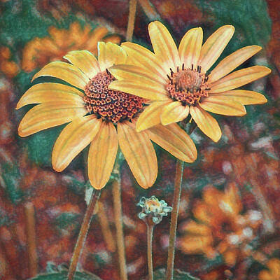 Sunflowers Digital Art - Sunflowers 2 by Ernest Echols