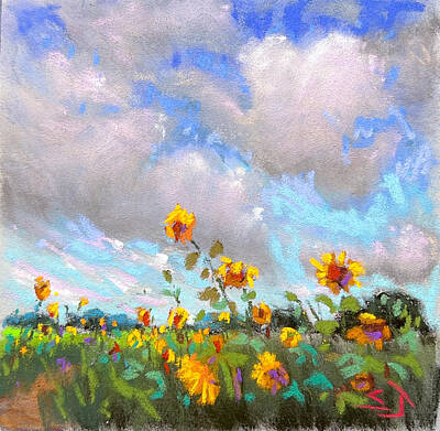 Sunflowers Paintings - Sunny Praises by Susan Jenkins