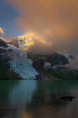Whimsical Flowers - Sunrise at Berg Lake, Mount Robson, British Columbia, Canada by Yves Gagnon