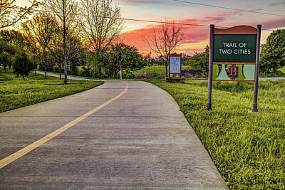 Royalty-Free and Rights-Managed Images - Sunrise at the Trail of Two Cities - Northwest Arkansas Razorback Greenway by Gregory Ballos