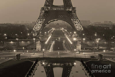 Paris Skyline Photos - Sunrise EIffel Tower from Trocadero, Paris by Henk Meijer Photography