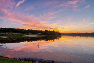 Black And Gold Royalty Free Images - Sunrise Langley Pond Park Royalty-Free Image by Steve Rich