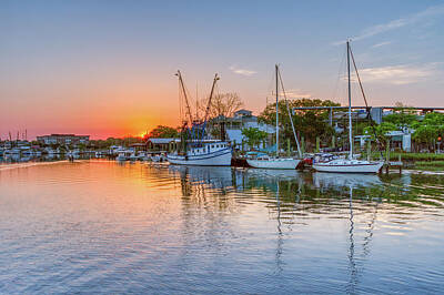 Floral Patterns Rights Managed Images - Sunrise on the Shem Creek 5 Royalty-Free Image by Steve Rich