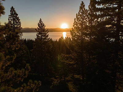 Vintage Signs Royalty Free Images - Sunrise Over Lake Tahoe From Dollar Point California Royalty-Free Image by Gregory Ballos