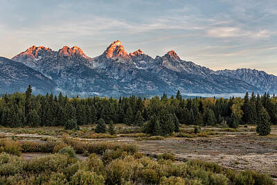 Latidude Image - Sunrise over the Grand Tetons from Blacktail Ponds Overlook, No. 1 by Belinda Greb