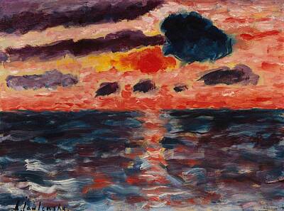 Catch Of The Day Royalty Free Images - Sunset Borkum 1928 Alexei von Jawlensky Russian 1864-1941 Royalty-Free Image by Alexei von Jawlensky