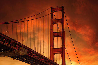 Granger Royalty Free Images - Sunset Drama at the Golden Gate Bridge Royalty-Free Image by Bonnie Follett