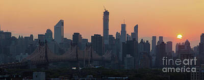 New York Skyline Royalty-Free and Rights-Managed Images - Sunset over New York by Agnes Caruso