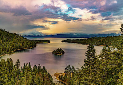 Fantasy Royalty-Free and Rights-Managed Images - Sunset, Lake Tahoe Emerald Bay by Janis Knight
