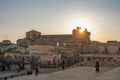 City Scenes Photos - Sunset on the baroque town of Noto by Giorgio Morara