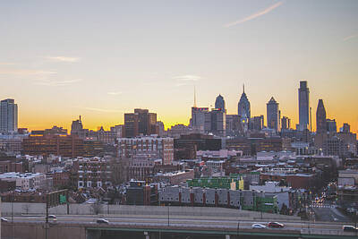 Card Game - Sunset over The City of Brotherly Love by Brandi Fitzgerald