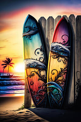 Modern Man Surf - Sunset Surfboards 3 by Athena Mckinzie