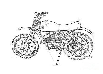 Cities Drawings - Super Rat Motorcycle. Original Artwork by Drawspots Illustrations