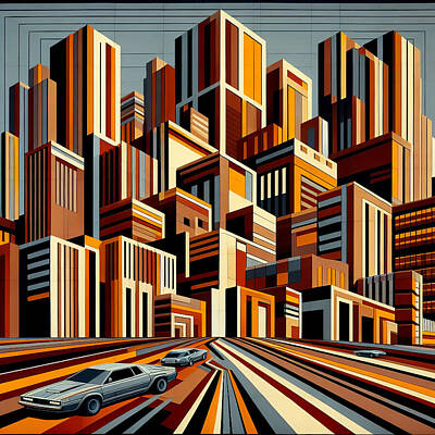 Transportation Mixed Media - Supergraphic City by Andy Gambino