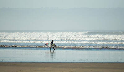 Christmas Typography - Surfing at Saunton #3 by Mark Woollacott