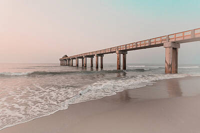 A White Christmas Cityscape - Surfside Pier - Coffee in Hand - My toes in the Sand 1 by Steve Rich