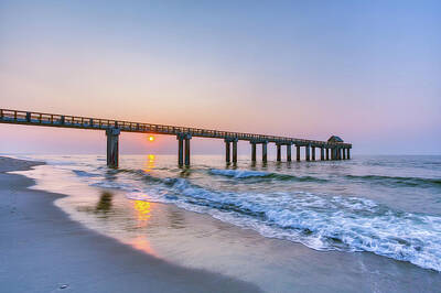 Landscapes Photos - Surfside Pier - Fathers Day 1 by Steve Rich