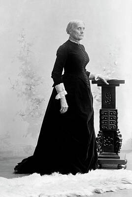 Portraits Photos - Susan B. Anthony Standing Portrait - 1891 by War Is Hell Store