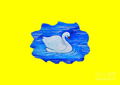 Renoir Rights Managed Images - Swan splash yellow  Royalty-Free Image by Angela Whitehouse