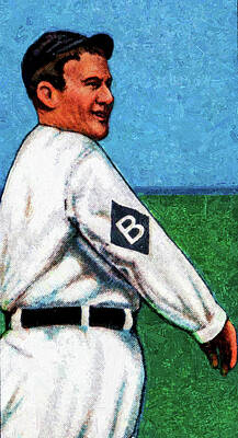 Baseball Royalty Free Images - Sweet Caporal Jack White Buffalo Baseball Game Cards Oil Painting Royalty-Free Image by Celestial Images