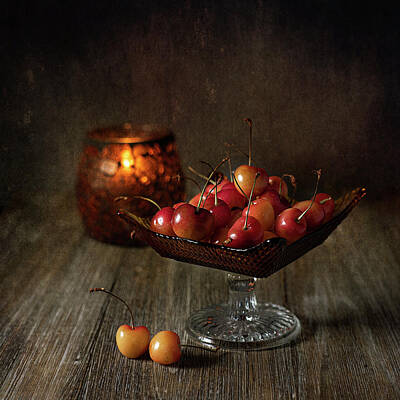 Lilies Royalty-Free and Rights-Managed Images - Sweet Cherries Art Photo by Lily Malor