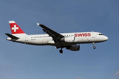 Thomas Moran Royalty Free Images - Swiss Airlines Airbus A320-214            x1 Royalty-Free Image by David Pyatt